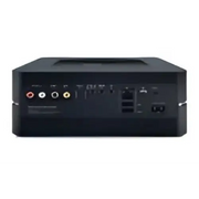 Schwarzes Bluesound VAULT2 2TB Server Netzwerkplayer mit zahlreichen Audio- und Datenports