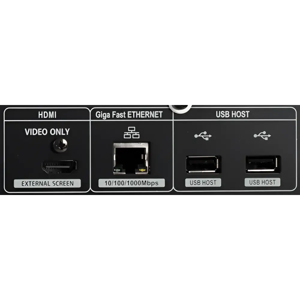 Rückseite des Cocktailaudio X40 Musikservers mit HDMI, Ethernet und USB-Ports