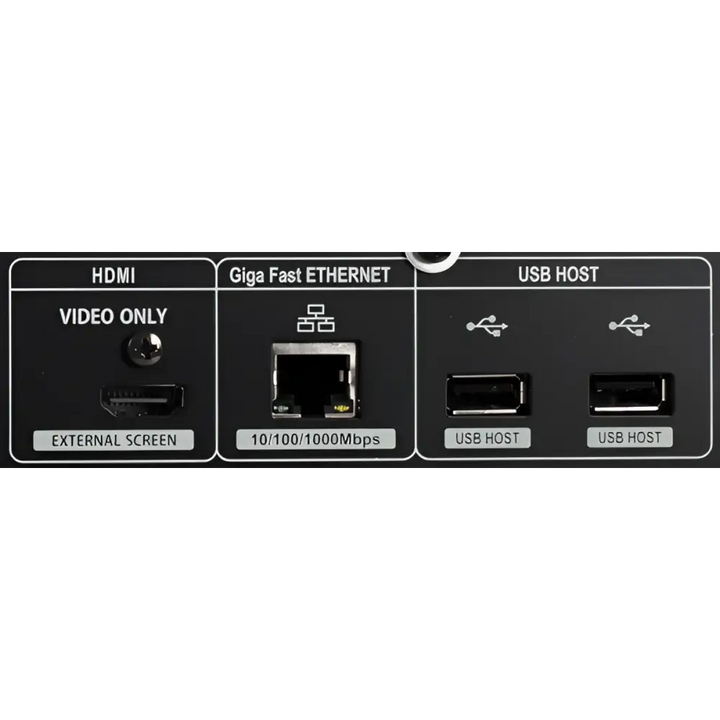 Rückseite des Cocktailaudio X40 Musikservers mit HDMI, Ethernet und USB-Ports