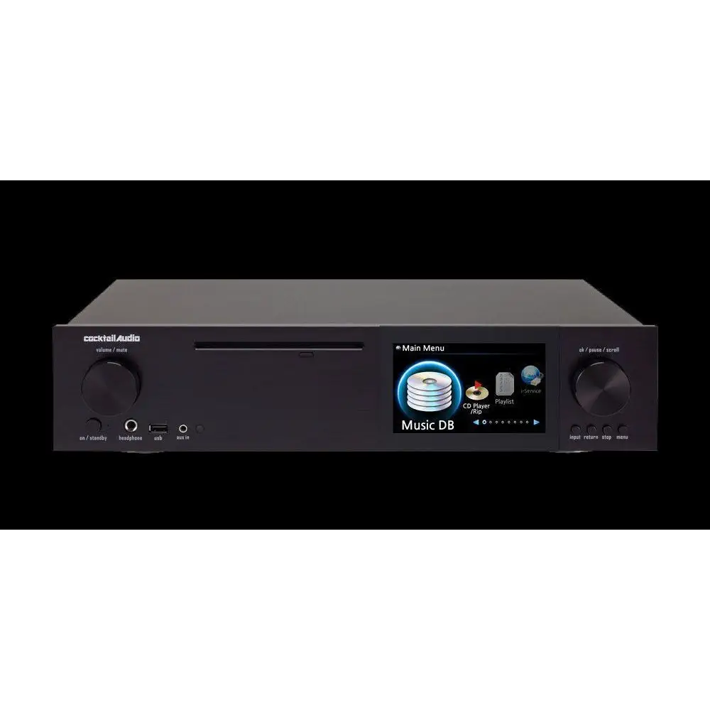 Black Audio Musikserver mit Farbdisplay, Frontpanel, datenbankgestützter Musikserver, HDMI Abtastrate