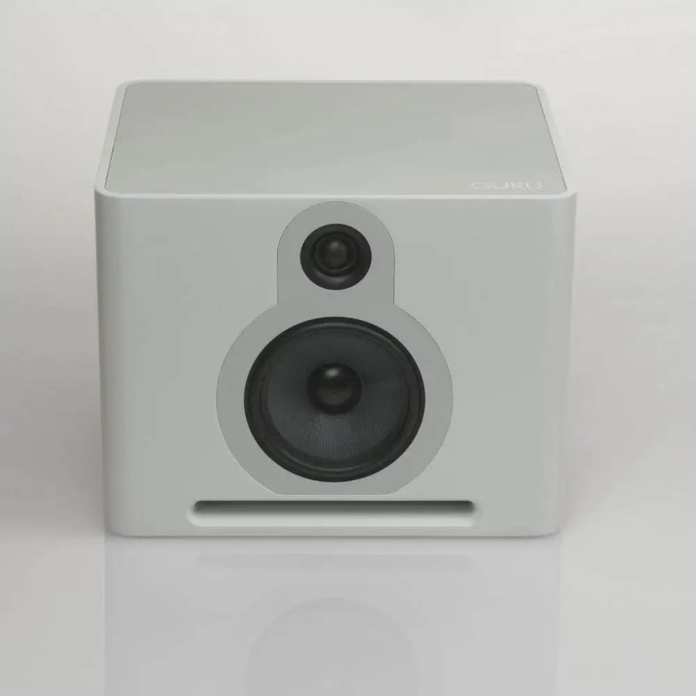 Weißer kompaktes Würfel-Lautsprecher mit Tweeter und Woofer für GURU Q10 Paar