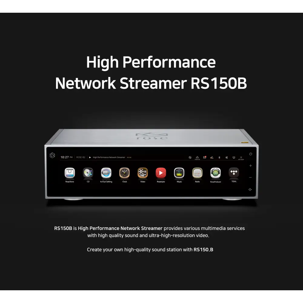 Hifiteam Czesany GmbH - home entertainment for you - Verstärker & Netzwerkplayer silber Hifi Rose RS 150B Netzwerkplayer + DAC SCHAUFENSTERGERÄT
