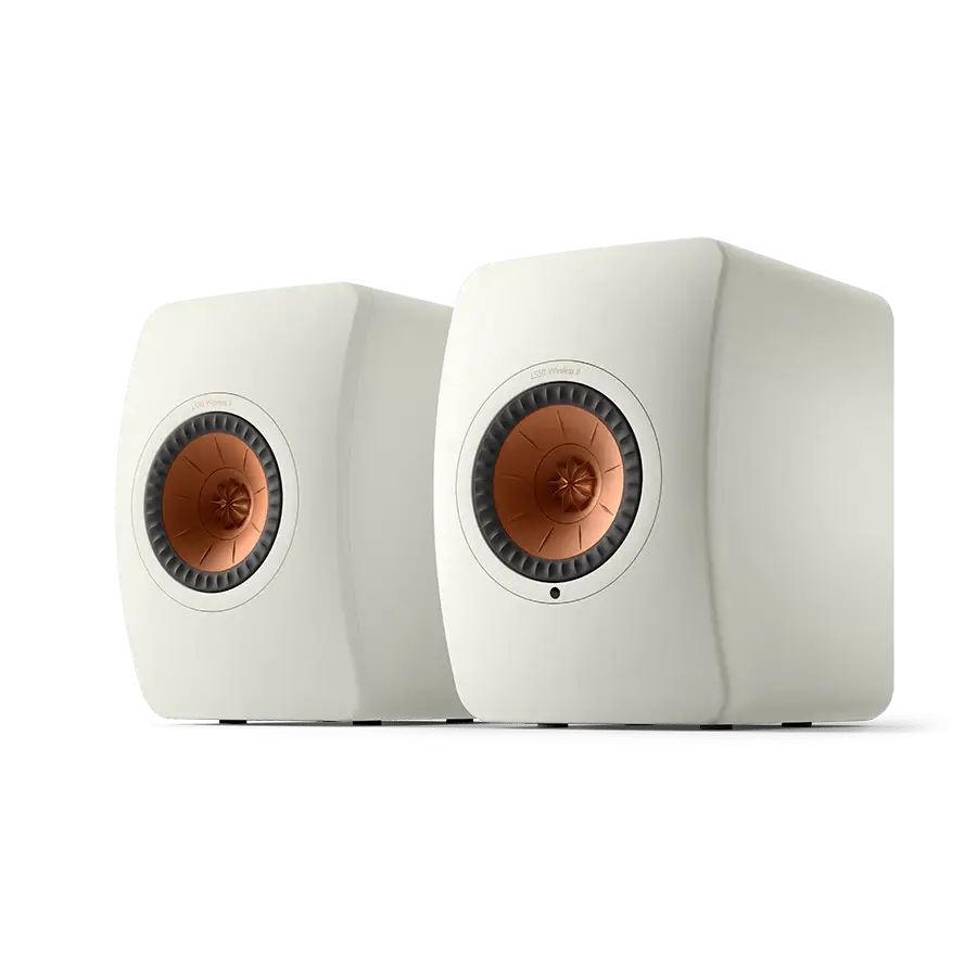 KEF All-In-One mit Lautsprecher Mineral White KEF LS50W II Paar