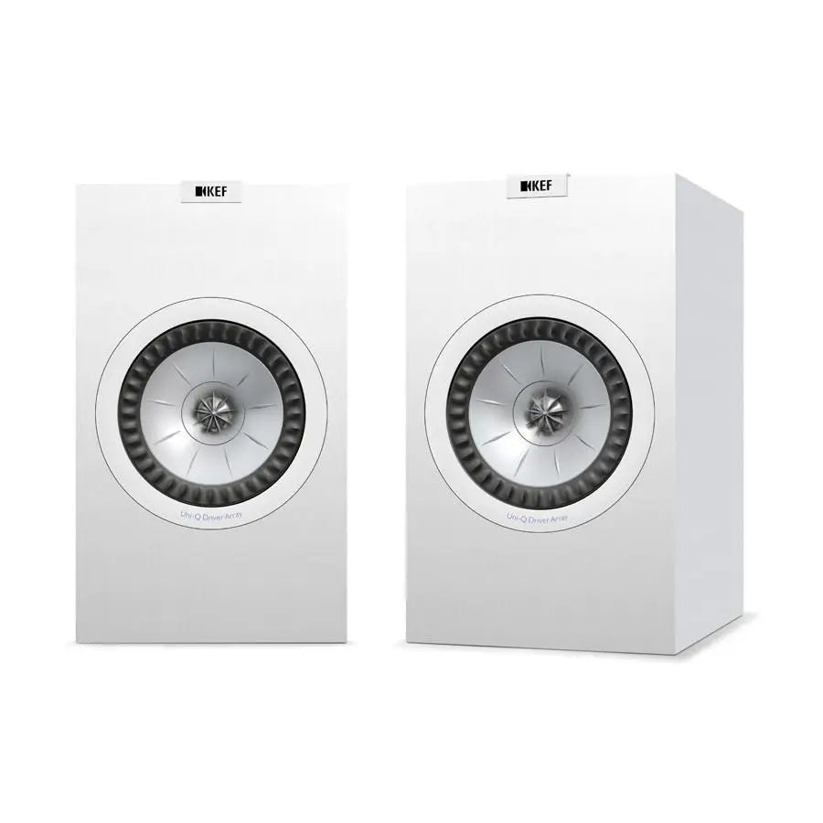 Pair weiße KEF Q350 Lautsprecher für what hi-fi mit gehäuses versetzt und unerwünschte interne resonanzen