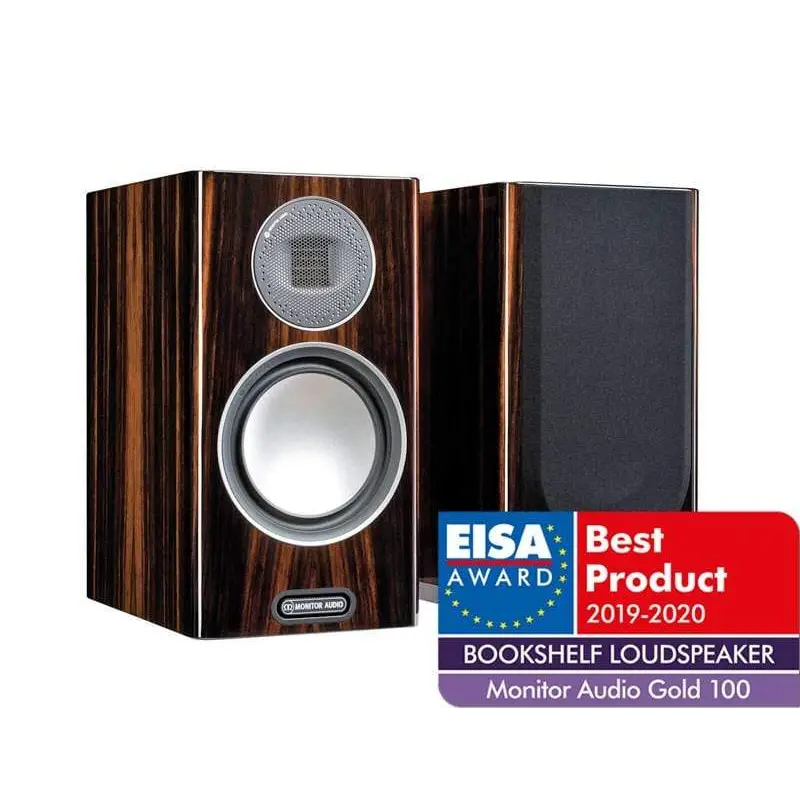 Elegante dunkle Holzregal-Lautsprecher Monitor Audio Gold 100 (5.G) Schwarz für besten Klang