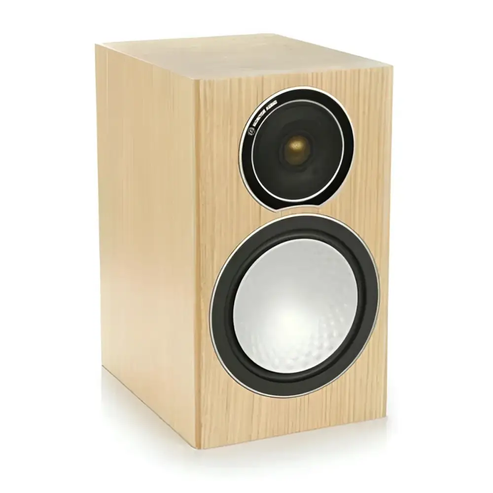 Monitor Audio Silver 1 Lautsprecher Regallautsprecher mit hellen Holzmaserung, bester Klang