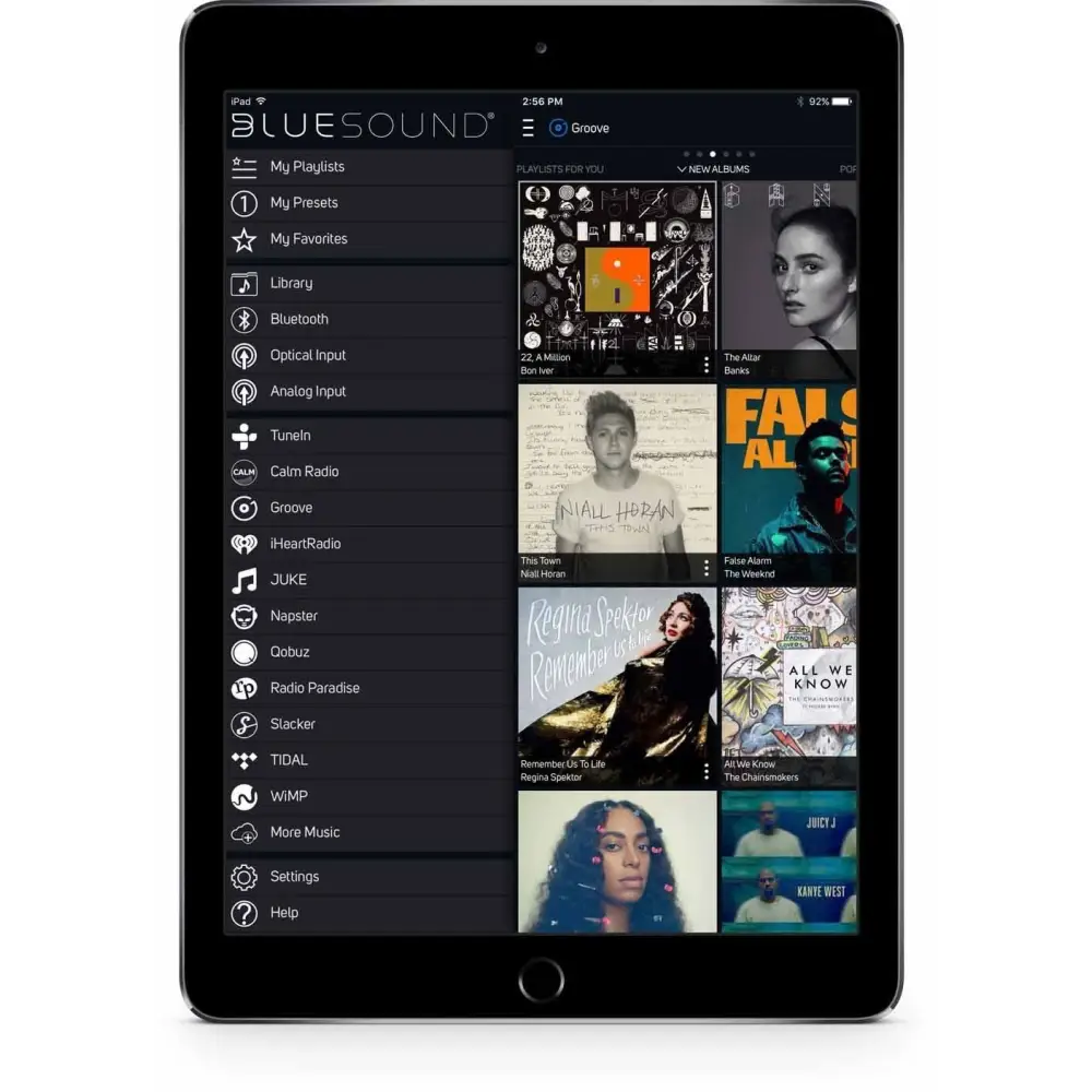 Schwarzes NAD M 50.2 Tablet mit Musik-Streaming-App, Bluetooth aptx, Internet Radio