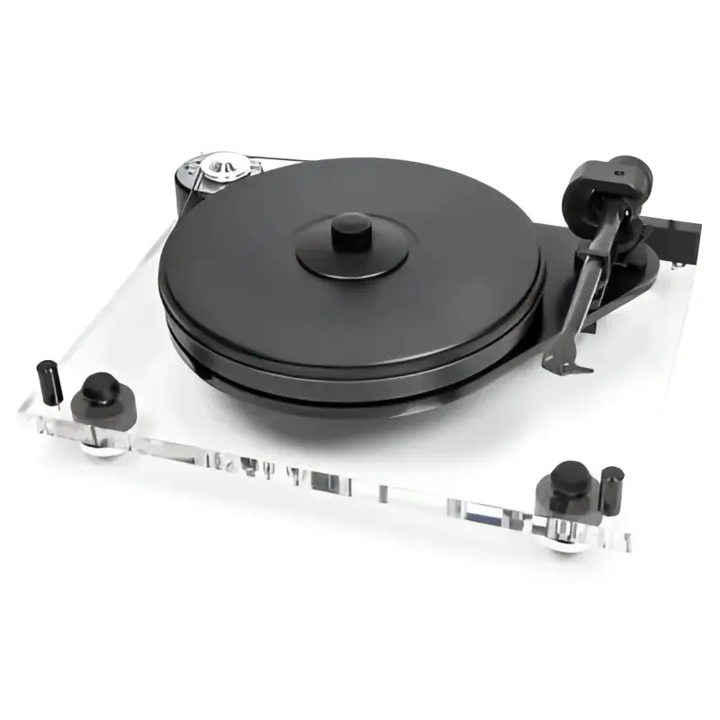 Schwarzer Plattenspieler Pro-ject 6Perspex SB Hifiteam Edition mit Ortofon Quintet Bronze