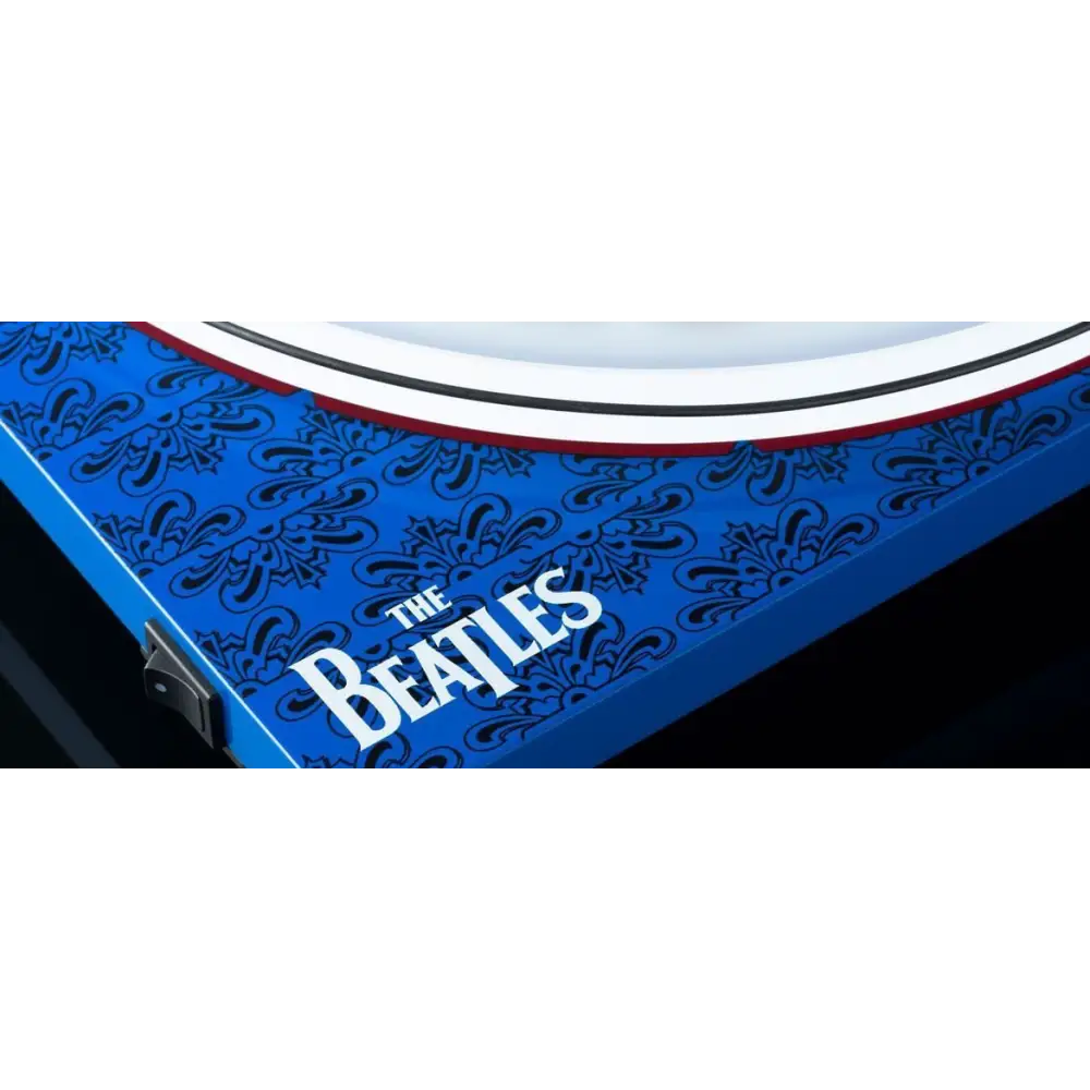 Blaue Pro-Ject Essential III Sergeant Pepper’s Drum Turntable mit Paisleymuster, toller Klang garantiert