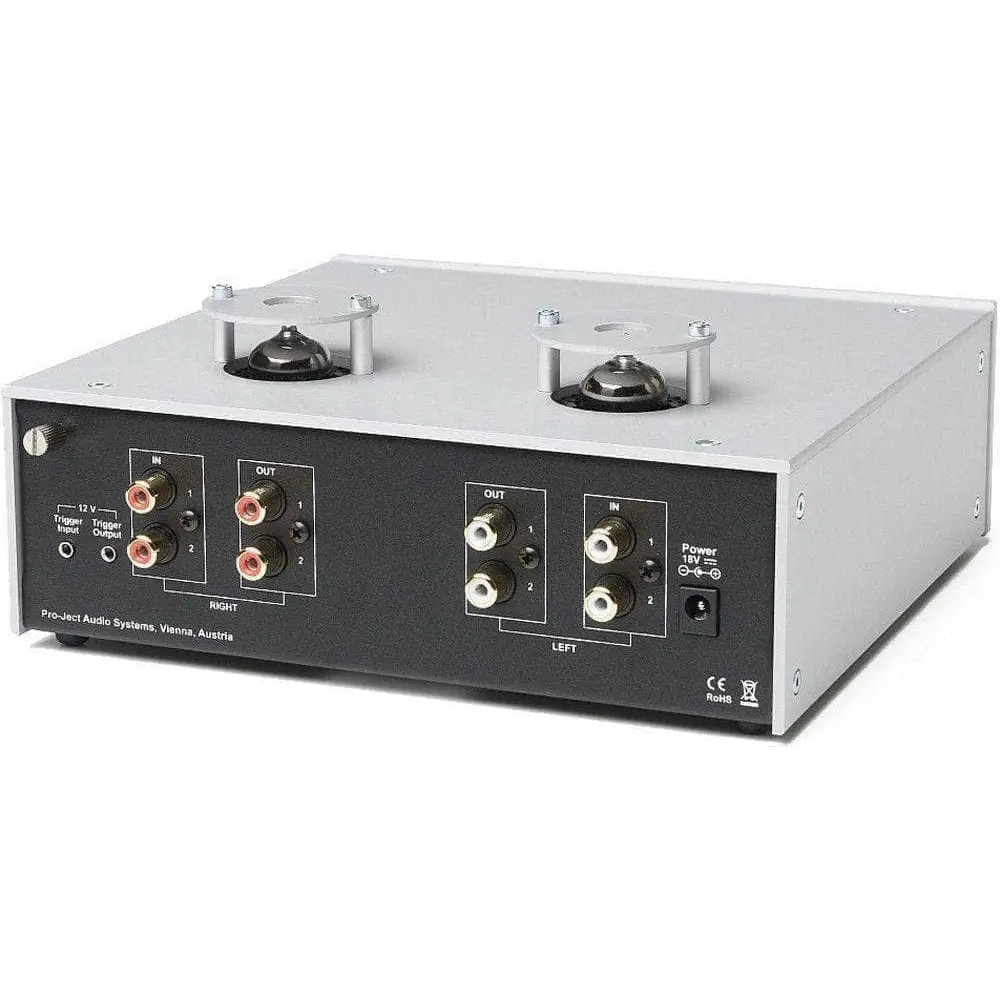 Silberner Pro-Ject Tubebox DS2 mit Vacuum tubes, RCA, bester Klang, Hifi, gratisversand