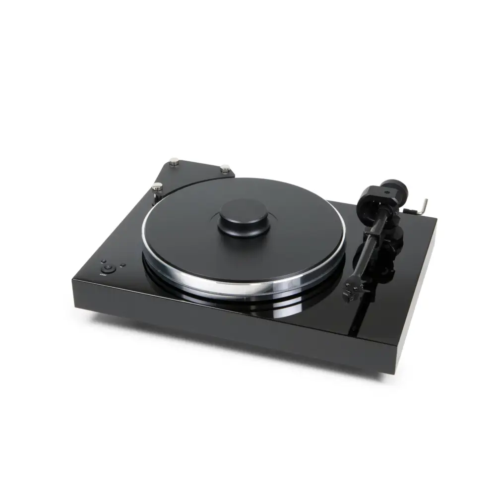 Schwarzer pro-ject x-tension 9 evolution superpack plattenspieler mit pick it ds2 mc-tonabnehmer und silbernem platterrand