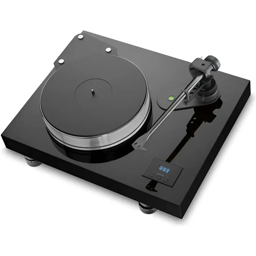 Sleek schwarze Pro-Ject Xtension 12 Komplett mit Cadenza Red Tonabnehmer und digitaler Anzeige