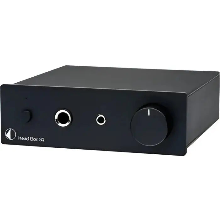 Compactes Black Head Box audiophiler Kopfhörerverstärker mit Lautstärkeregler und zwei Ausgängen
