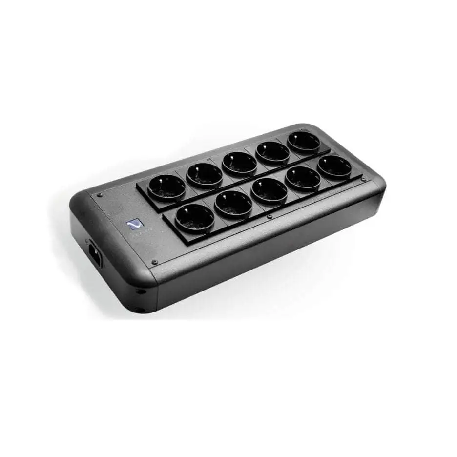 Schwarzes 10-Steckdosen-Mehrfachstecker mit rundem Design für PS- AUDIO Dectet