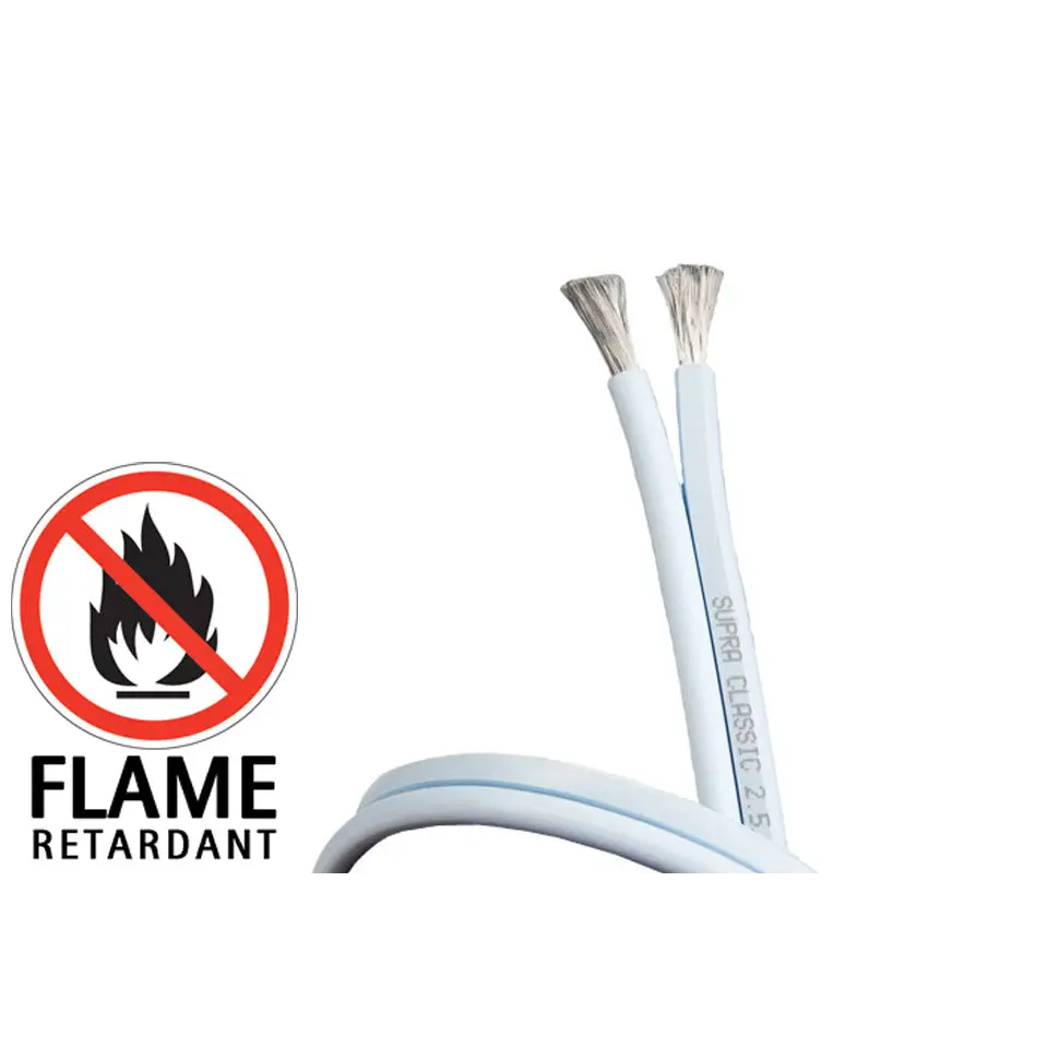 Weiße flame-retardante Supra Classic Lautsprecherkabel mit silbernen Drähten für Power Systems