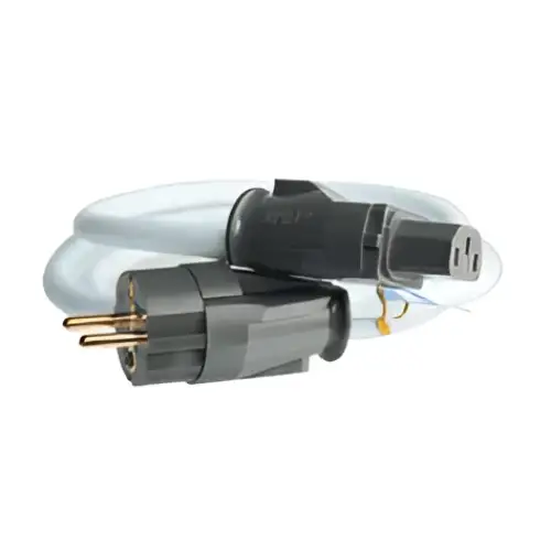 Weißes Netzkabel mit Eurostecker und IEC C13, kompatibel mit MD06 EU Steckerleiste