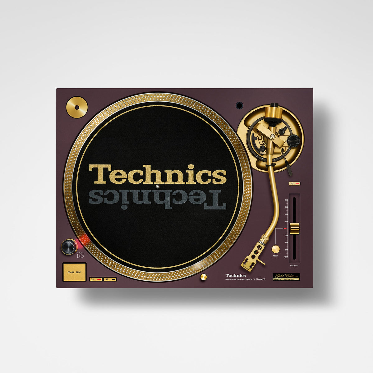 Technics SL-1200M7G in Rot, Draufsicht