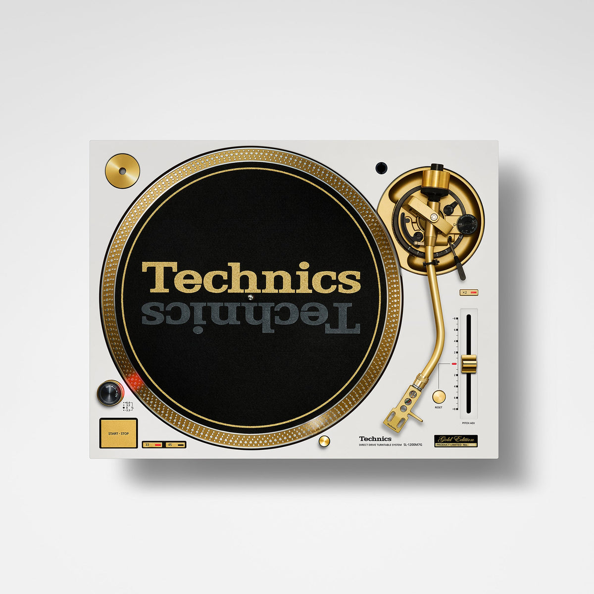 Technics SL-1200M7G in Weiß, Draufsicht