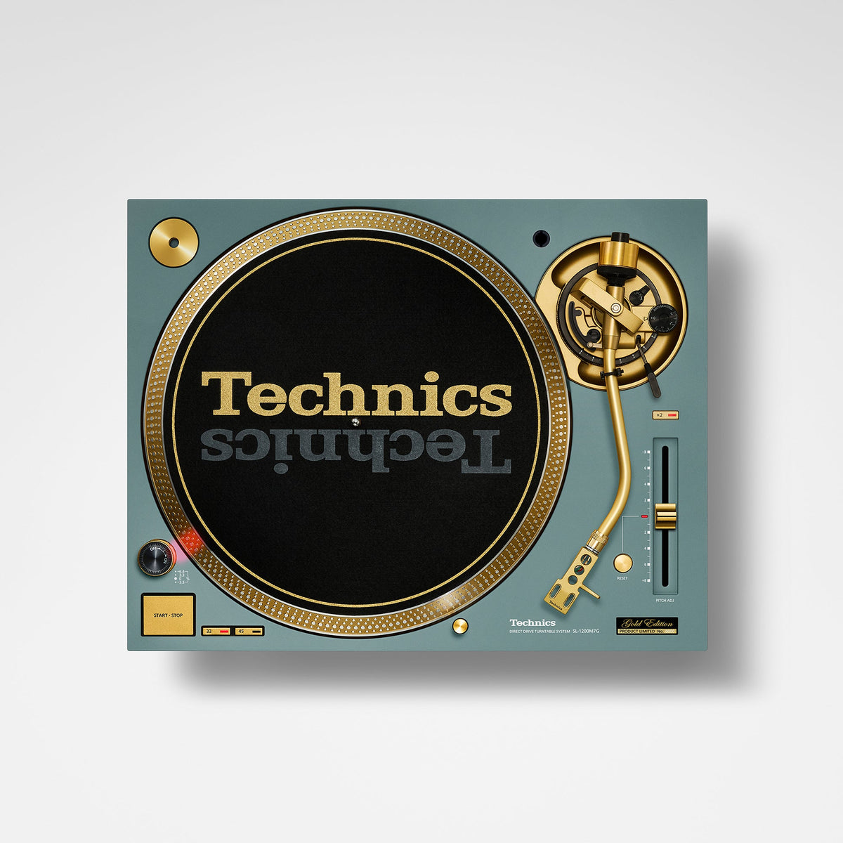 Technics SL-1200M7G in Grün, Draufsicht