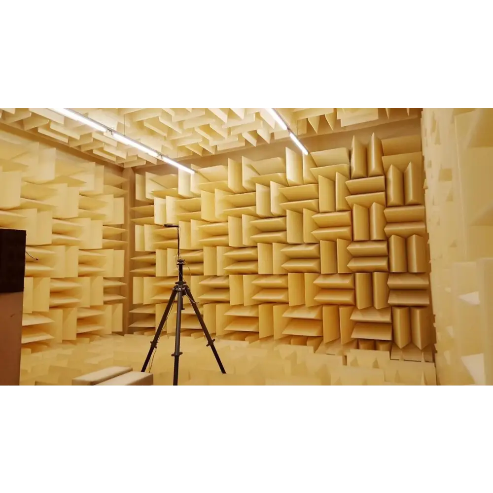Soundproofed Raum mit anechoischen Schaumwänden für besten Klang bei Triangle Werksbesuch