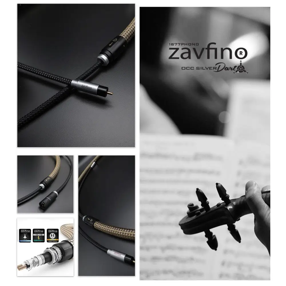 Zavfino silver dart graphene rca interconnect 1,5 m mit silberplattierten anschlüssen und schwarzer geflochtener außenhülle